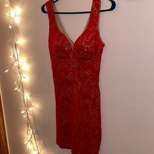 Lace Red Dress by Emerald Sundae